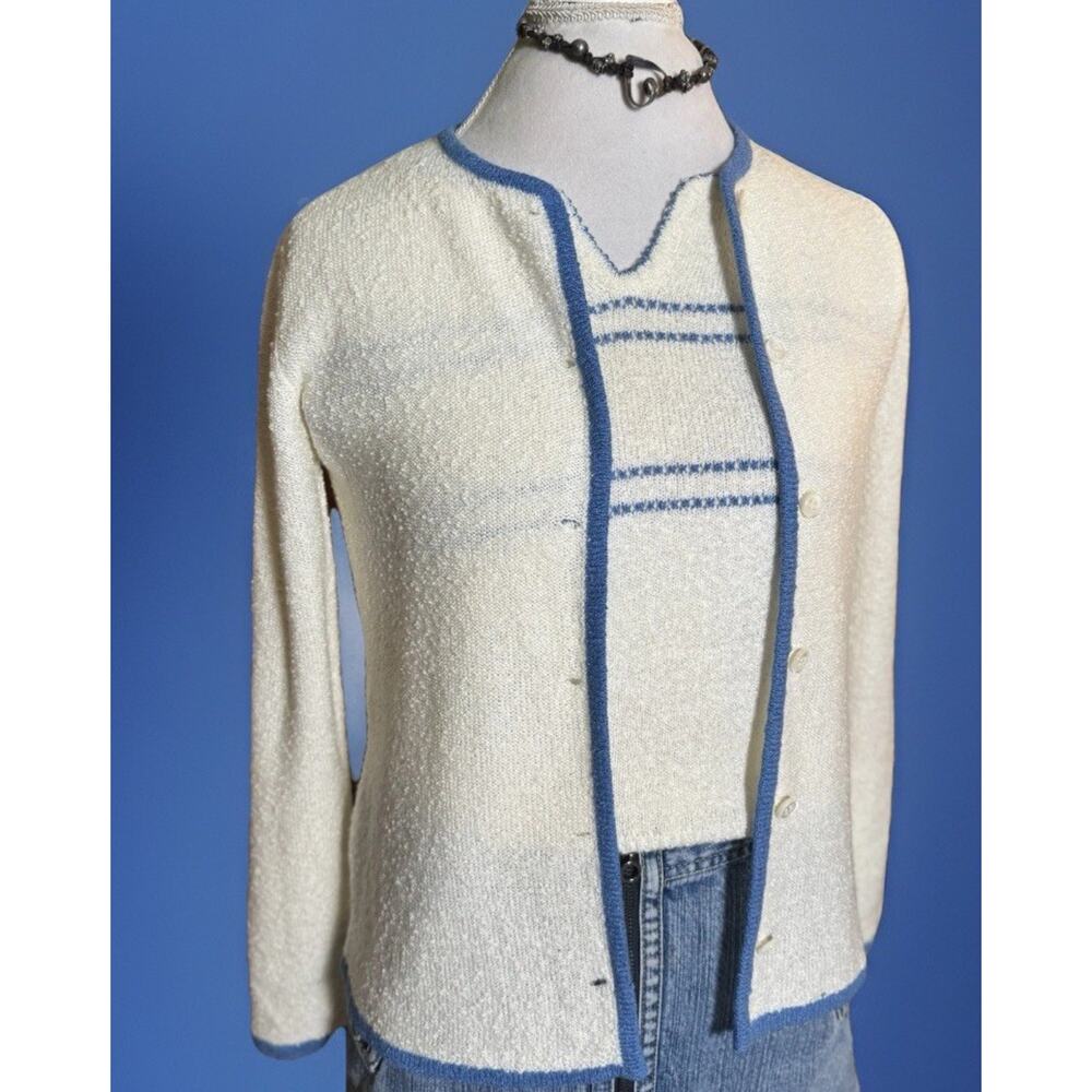 Vintage Le Roy Boucle Knitwear Set Chanel VIbe | Old Money | 60s Vibe | Coastal